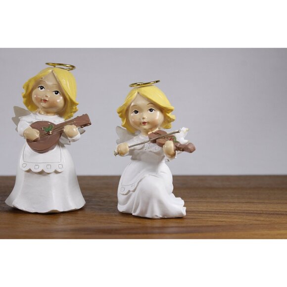 1990s Angel orchestra Christmas figurines, Angel musicians holiday home decor - Picture 10 of 10